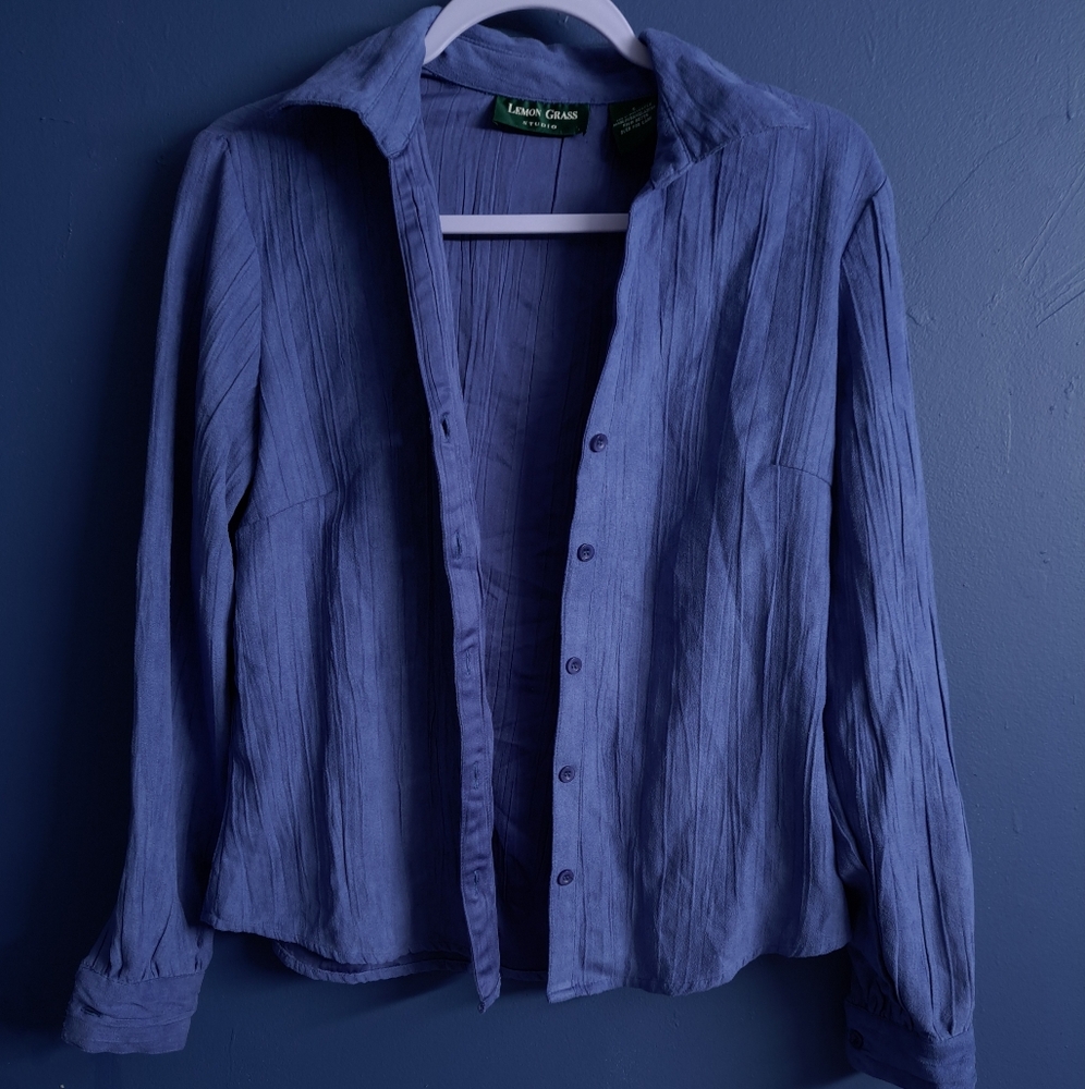 Blue Casual Button Down Shirt